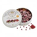 Zaitoune Pomegranate Covered Turkish Delight - 9 oz | Stuffed with Pistachios & Cashews | Coated with Dried Pomegranate Seeds | Authentic Lokum Sweets