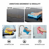 Karn Tools Microfiber Cleaning Cloths | Ultra Absorbent | Lint Free | Streak Free | Non-Abrasive | Reusable and Washable | 12" x 12" | Pack of 12