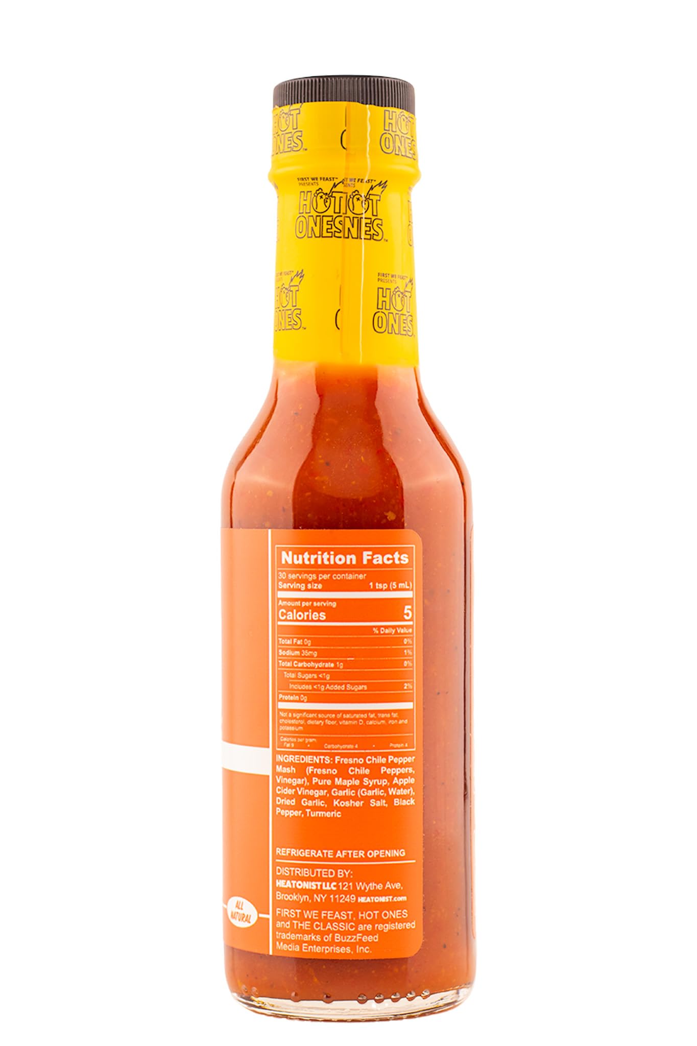 Hot Ones The Classic Chili Maple Made With Natural Ingredients & Flavors From Chili Peppers & Maple Syrup, 5 fl oz Bottle (1-Pack)