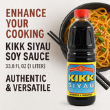 Kikk Siyau Soy Sauce, - 33.8 fl oz (1 Liter) Bottle - Authentic Fermented Soy Sauce for Cooking, Marinades, Stir-Fries, Dipping & More - Premium Bold