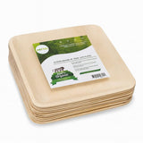 10 Inch Square Palm Leaf Disposable Dinnerware - Eco-Friendly Organic Plates, Biodegradable Partyware, Alternative to Paper, Bamboo & Plastic Plates