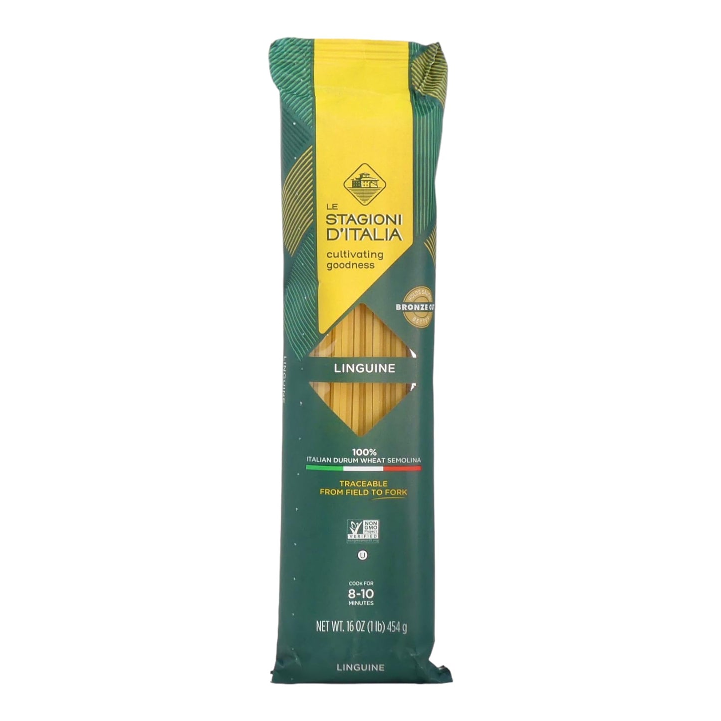 Le Stagioni D’Italia Linguine Pasta - 16 oz. Non-GMO Pasta Made with Only 100% Italian Durum Wheat Semolina - Made in Italy - Product Endorsed by