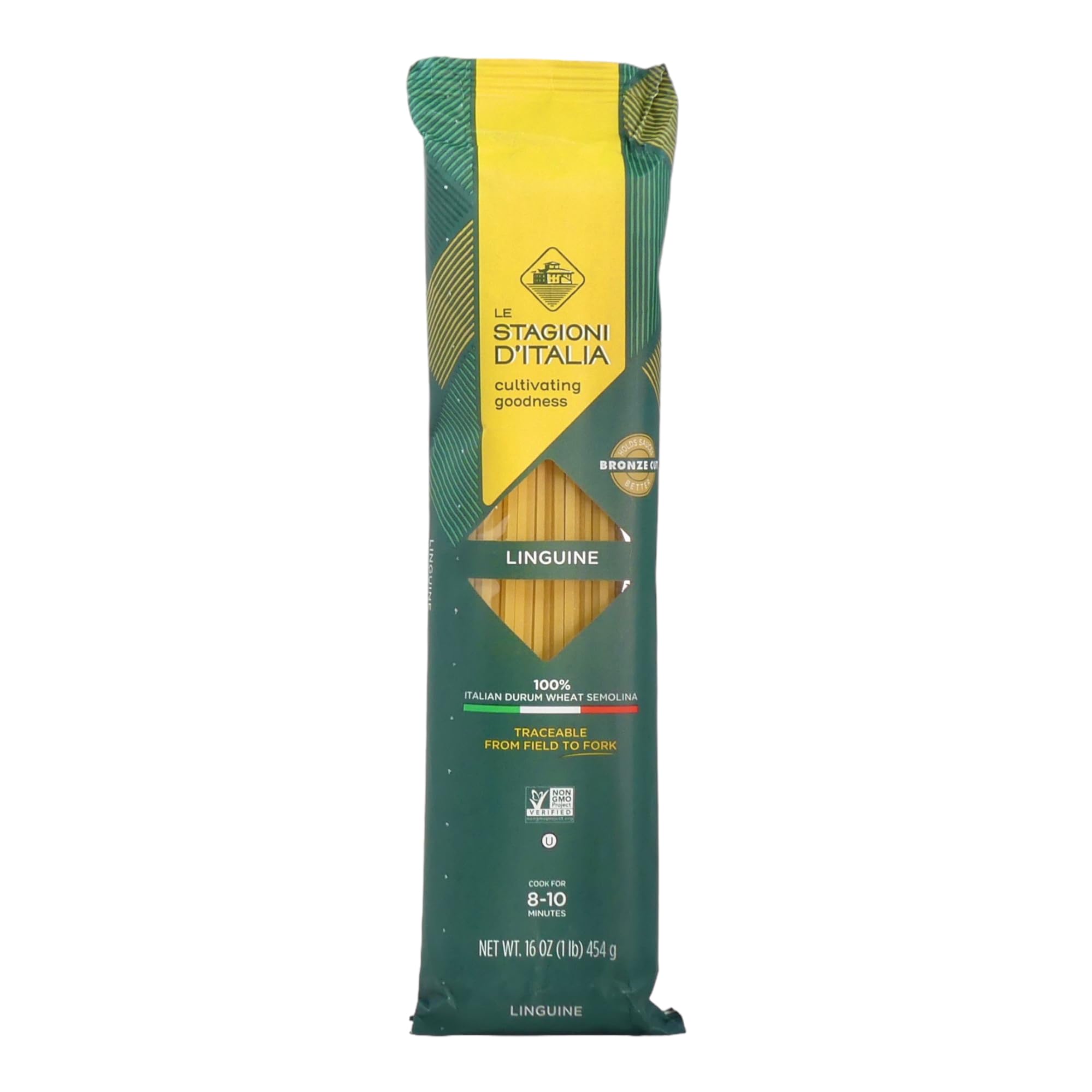 Le Stagioni D’Italia Linguine Pasta - 16 oz. Non-GMO Pasta Made with Only 100% Italian Durum Wheat Semolina - Made in Italy - Product Endorsed by