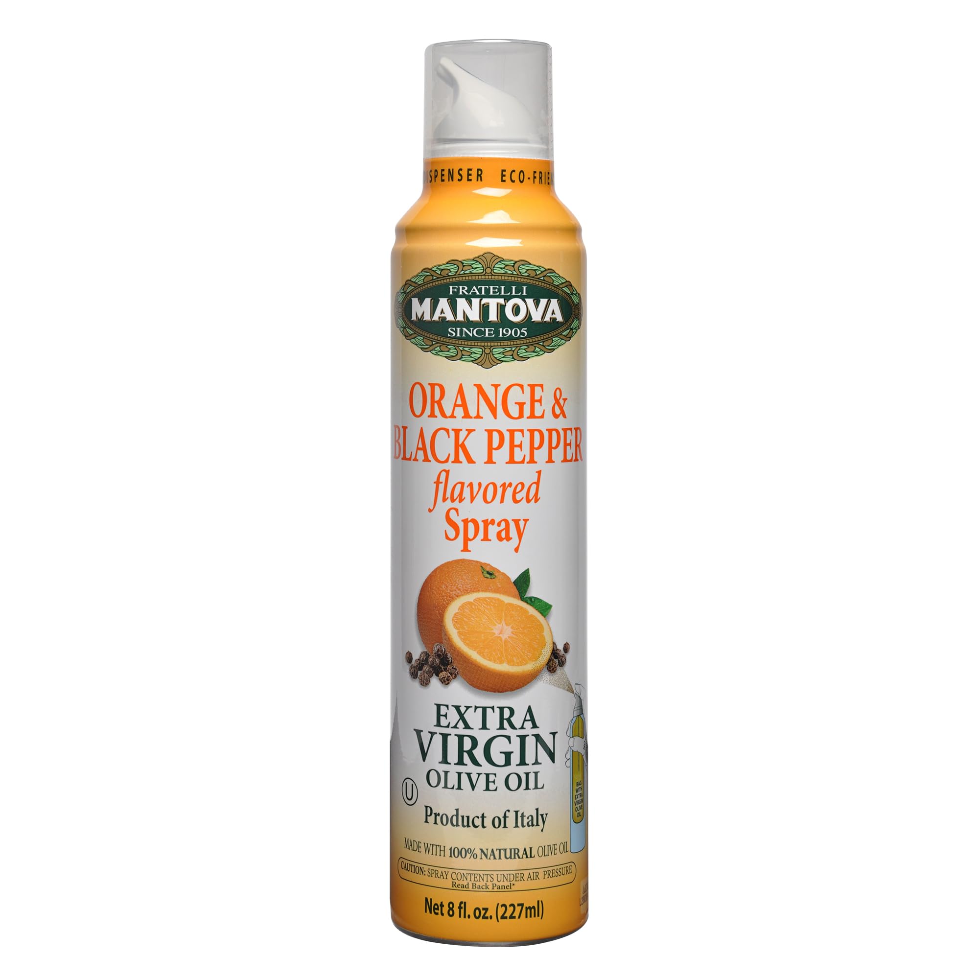ITALIAN SCENTS Spray Extra Virgin Olive Oil with Basil, Rosemary, Lemon, Orange and Black Pepper (Pack of 4) 8.5 oz each
