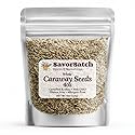 SavorSatch Whole Caraway Seeds - 4 oz Stand-Up Resealable Pouch | Aromatic Whole Caraway Seed Spice | Certified Kosher, Non-GMO | Fresh Flavor