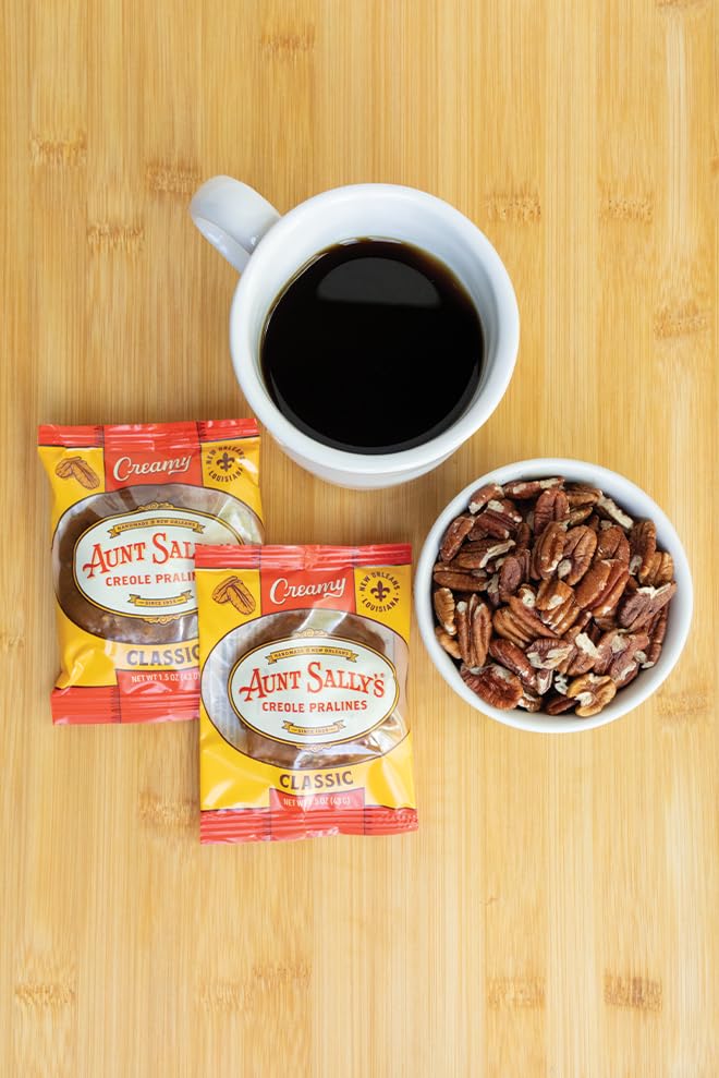 Aunt Sally's Creamy Classic Pralines- 16 count box- New Orleans Most Famous Praline- Handmade Pecan Candy