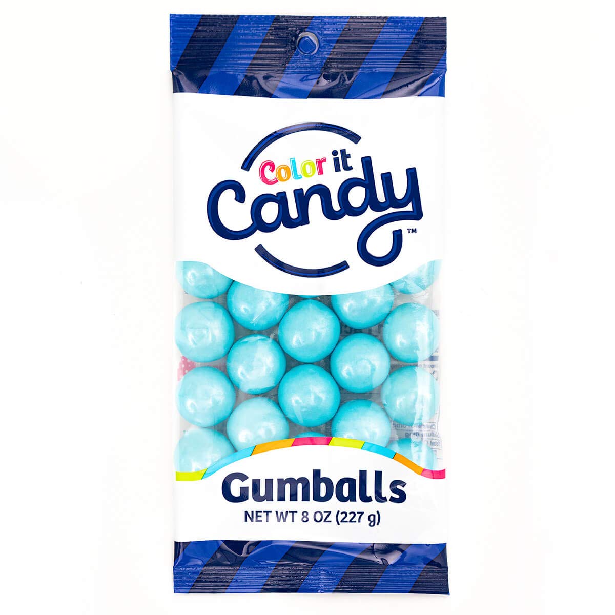 Color It Candy Shimmer Powder Blue 1 inch Gumballs 8 Ounce Peg Bag - Perfect For Table Centerpieces, Weddings, Birthdays, Candy Buffets, & Party