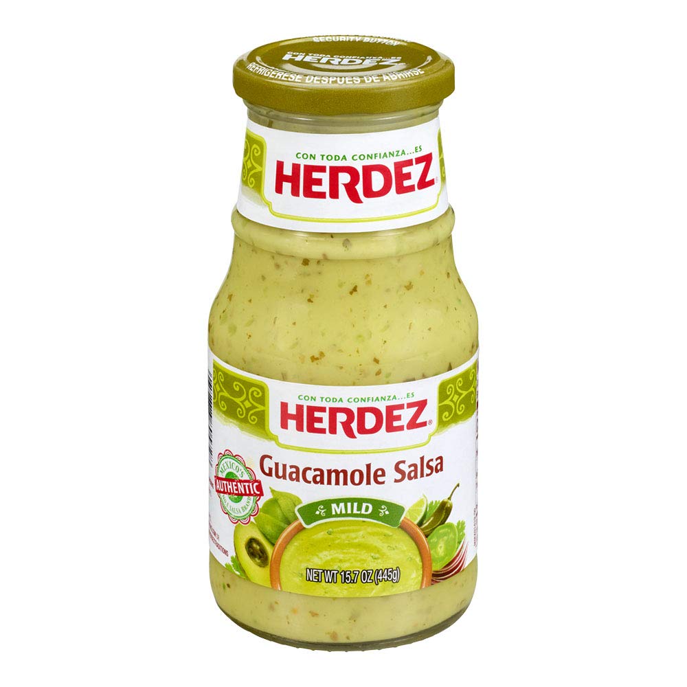 HERDEZ Guacamole Salsa, Mild, 15.7 oz Jar- Gluten Free, Kosher, Authentic Mexican, Smooth Avocado Salsa for Dipping & Spreading