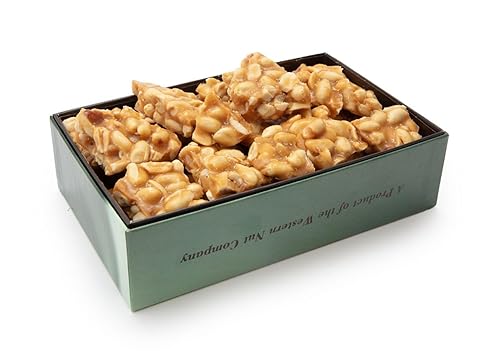 Western Nut Company Brittle Gift Box Collections, 16oz/24oz Gift Box Edition, Gift Wrapped in Seasonal Paper, Gourmet Nut Candy Assortment, Peanut