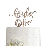 AMINJIE Bride to Be Cake Topper for Bridal Shower / Wedding Shower / Engagement / Bachelorette / Hen Party Decorations, Double-sided Rose Gold Glitter
