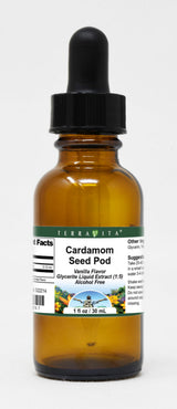 Terravita Cardamom Seed Pod Glycerite Liquid Extract (1:5) - Vanilla Flavored (1 oz, ZIN: 522214) - 3 Pack