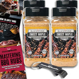 Blackstone Sweet Maple Seasoning - Gourmet Griddle Premium Barbecue Rub 4 Pk (30.4 oz) + BBQ Masters & Opener (6 Items)!