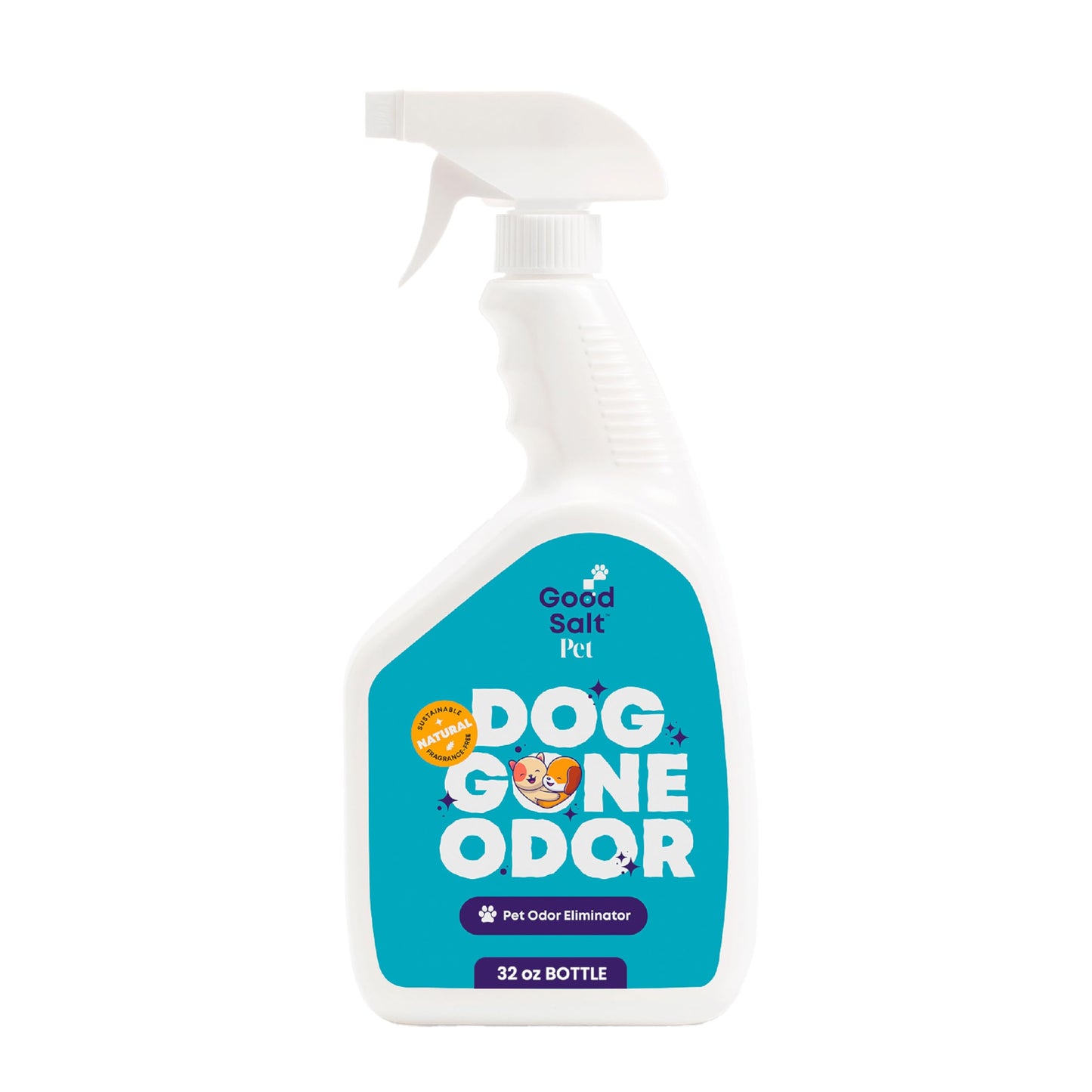 Good Salt Pet Dog Gone Odor, Natural & Fragrance Free Scent Neutralizer Spray, Made in the USA, 32 Ounce Bottle