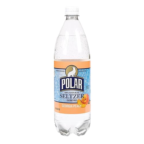 Polar Georgia Peach Seltzer 1 L Plastic Bottles - Pack of 12