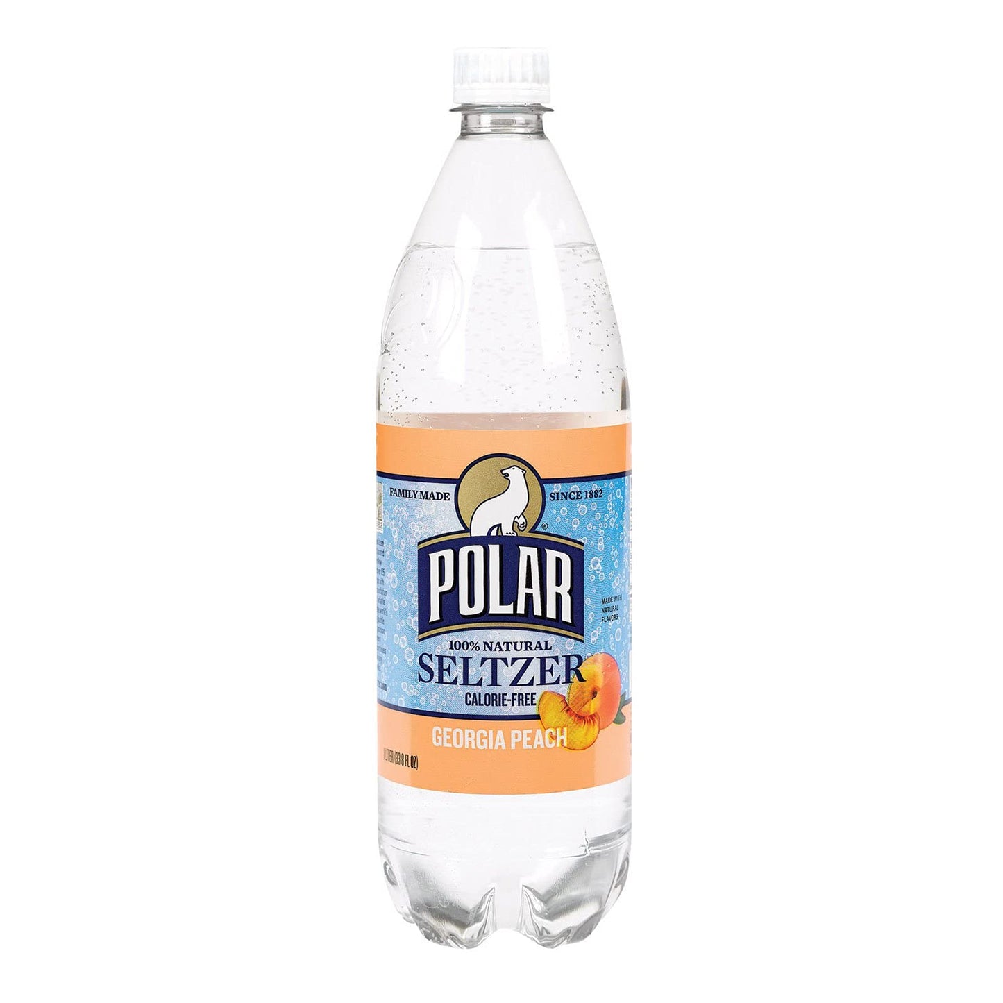 Polar Georgia Peach Seltzer 1 L Plastic Bottles - Pack of 12