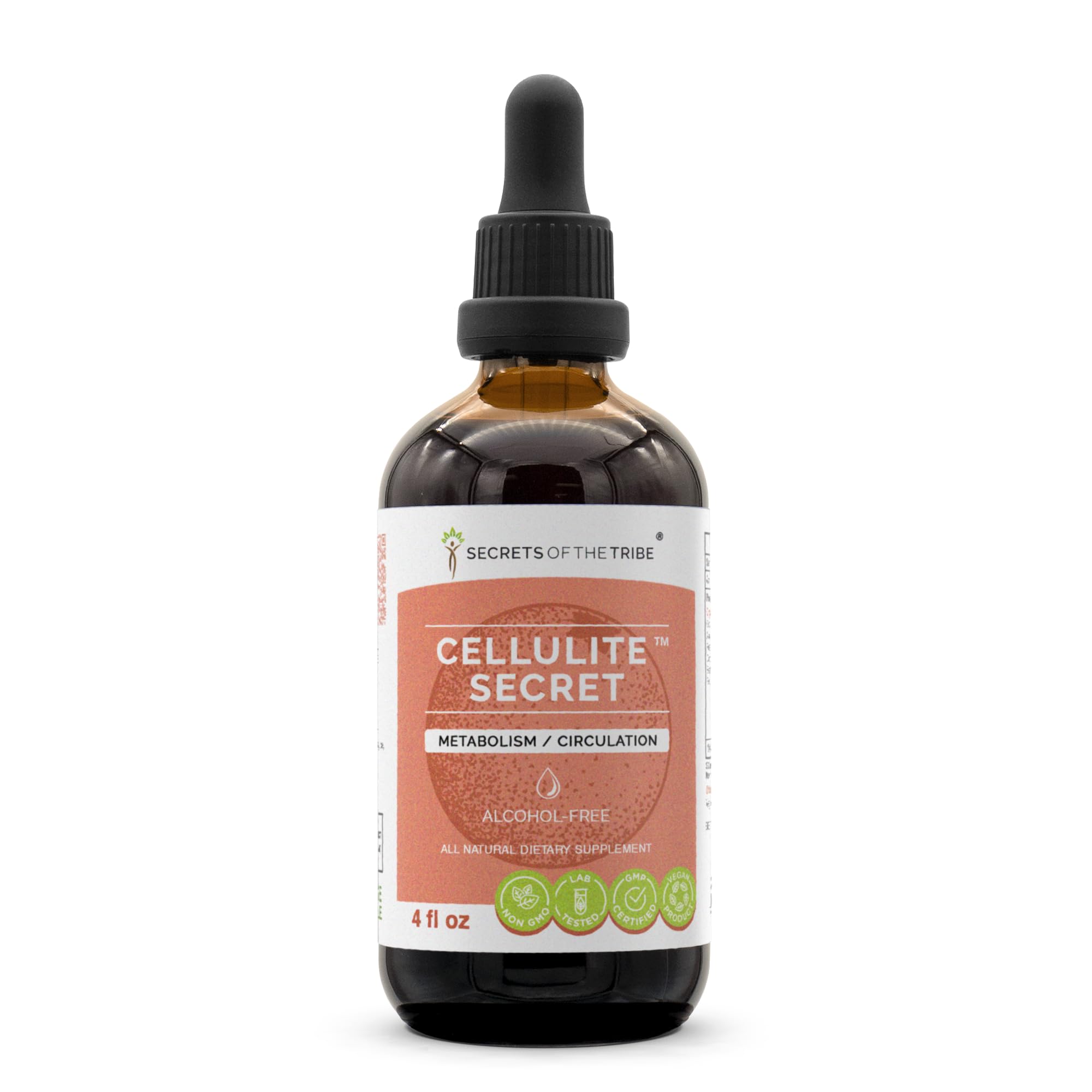 Cellulite Secret Alcohol-FREE Extract, High-Potency Herbal Drops, Tincture made from Gotu Kola, Alfalfa, Rosemary, Dandelion, Beetroot, Fenugreek