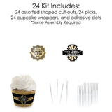 Big Dot of Happiness Roaring 20's - Cupcake Decoration - 1920s Art Deco Jazz Party Cupcake Wrappers and Treat Picks Kit - Set of 24