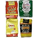 Puerto Rican Ground Coffee Variety Pack - 4 Local Favorites In 8 Ounce Bags (Cafe Rico, Lareno, Crema and Yaucono) Includes 2 Envelopes Of Sason