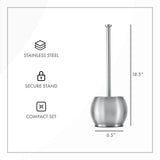 ToiletTree Products Stainless Steel Plunger - Heavy Duty Toilet Bowl Plunger with Holder for Bathroom Essentials and House Cleaning Tools - Stainless
