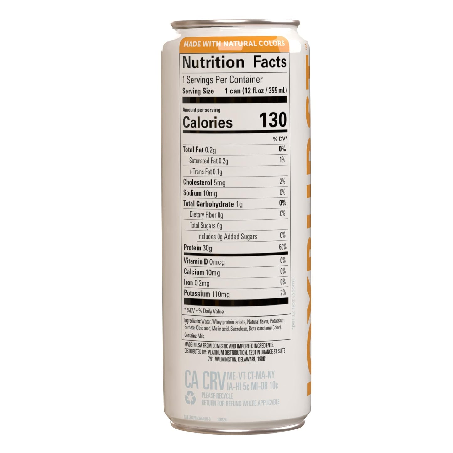 *NEW* Joyburst Clear Protein Isolate Beverage - Orange Mango Flavour, 30g of Protein, 0g of Sugar (4 count)