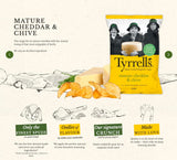 Tyrrells Hand Cooked English Crisps - Mature Cheddar & Chives (150g)