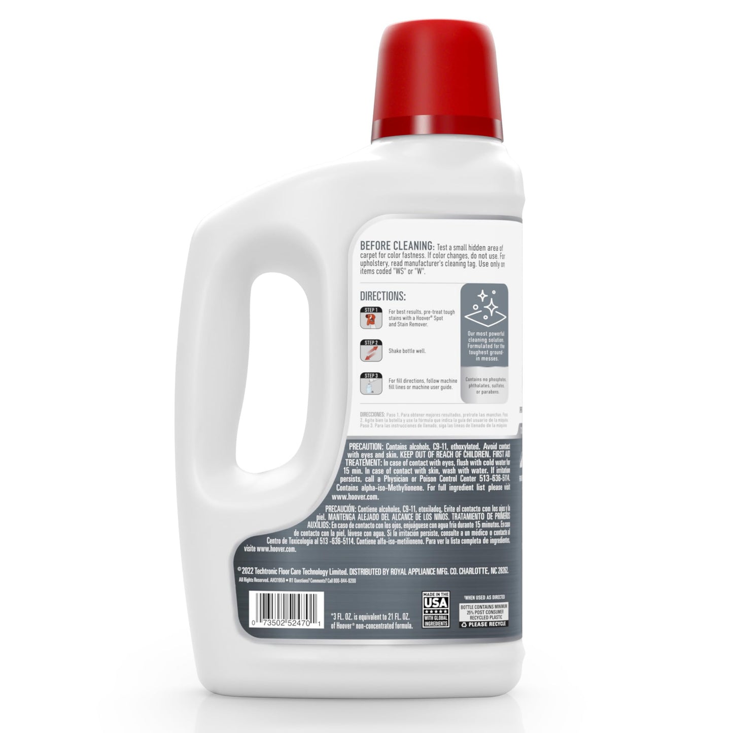 Hoover Prime Professional Carpet Cleaner Solution, 50 oz., Ocean Breeze Scent, Powerful Carpet Shampoo Solution, Remove Tough Stains from Carpet