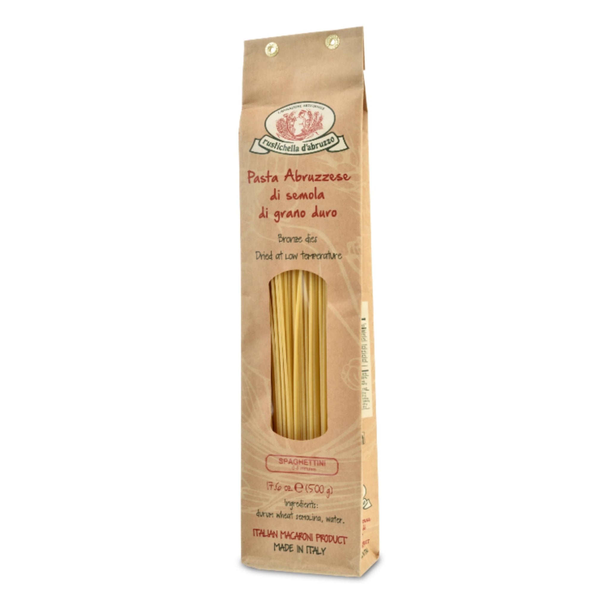 Rustichella d'Abruzzo Spaghettini - 500g Thin Italian Pasta with Signature Rough Texture for Perfect Al Dente - Ideal for Clams & Olive Oil Sauces