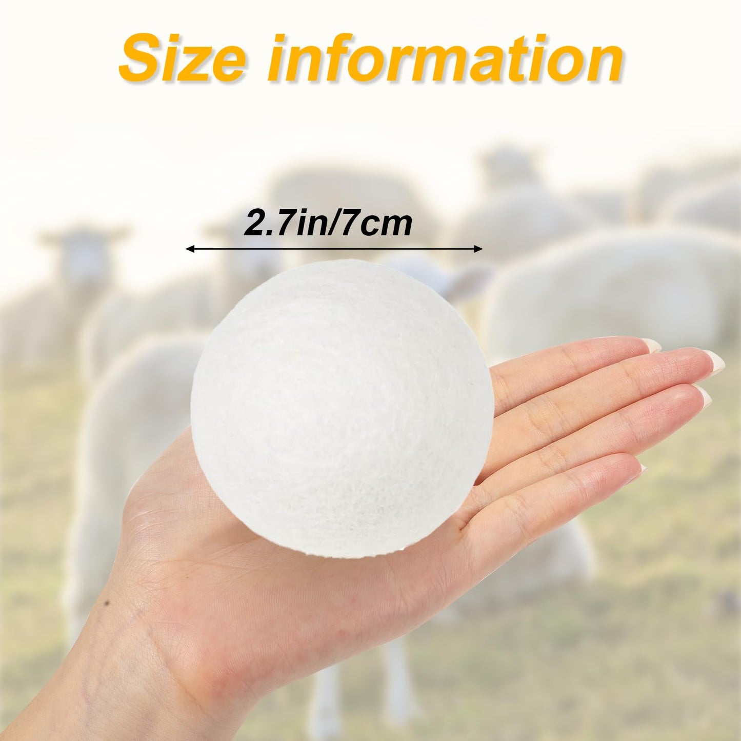 Shuielai 6pc Wool Dryer Balls, Dryer Balls for Laundry, Reusable Wool Dryer Balls