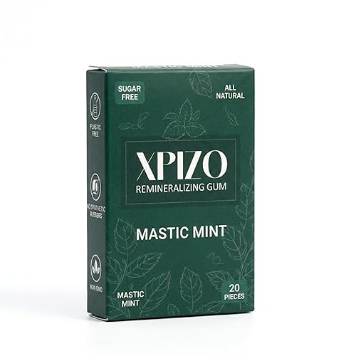 Remineralizing Gum with Nano-Hydroxyapatite & Xylitol Sugar Free Natural Base Chewing Gum Plastic-Free, Dye-Free, Aspartame-Free (Mint)