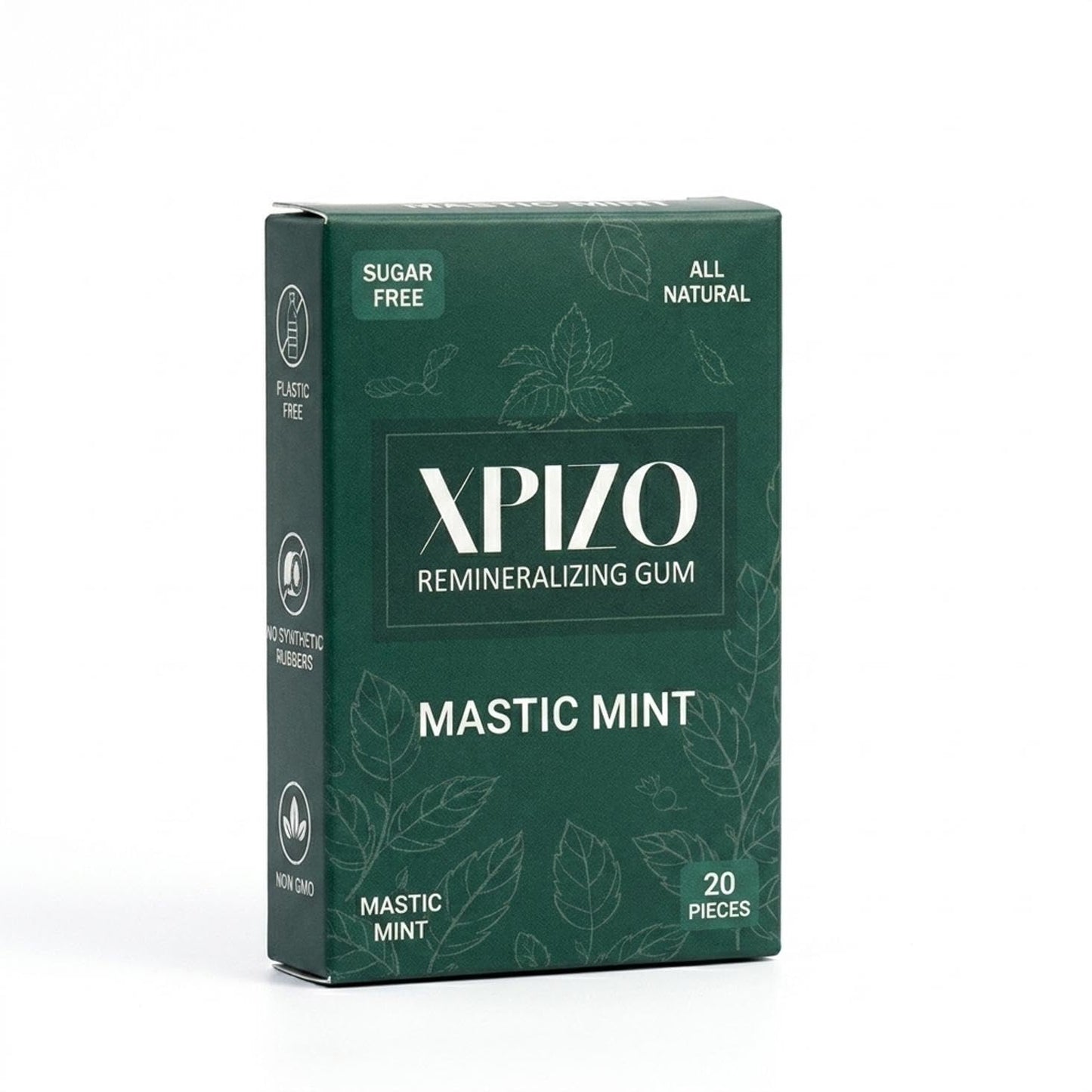 Remineralizing Gum with Nano-Hydroxyapatite & Xylitol Sugar Free Natural Base Chewing Gum Plastic-Free, Dye-Free, Aspartame-Free (Mint)