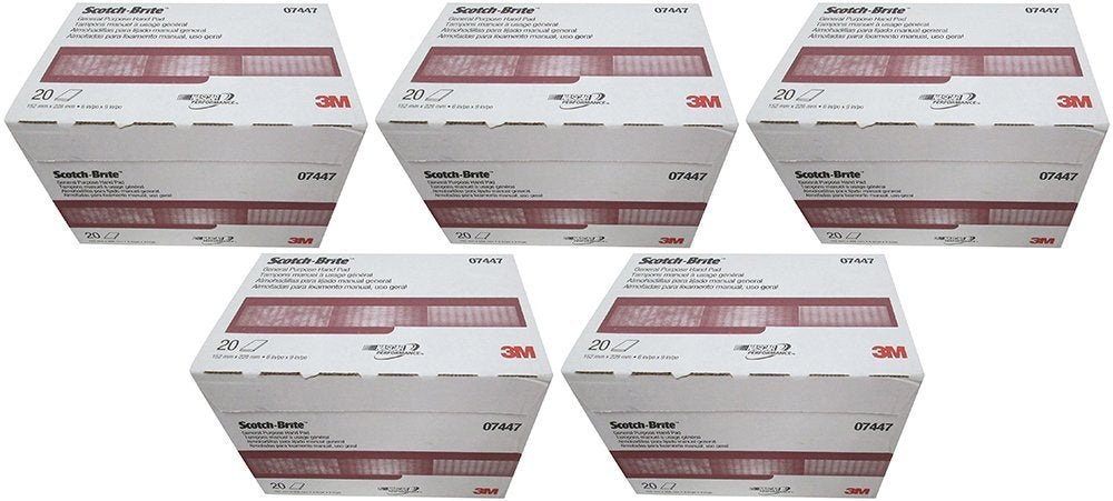 3M 07447 Scotch-Brite ggeUe Maroon General Purpose Hand Pad, 20 Count (5 Pack)