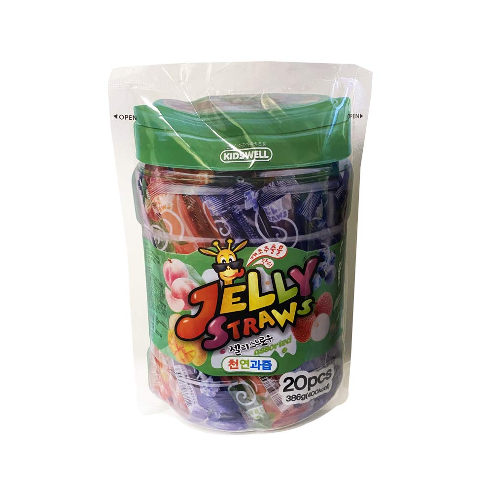 Assorted Jelly Straws Made from Natural Fruit Juice 386g (Assorted, 6 Pack)