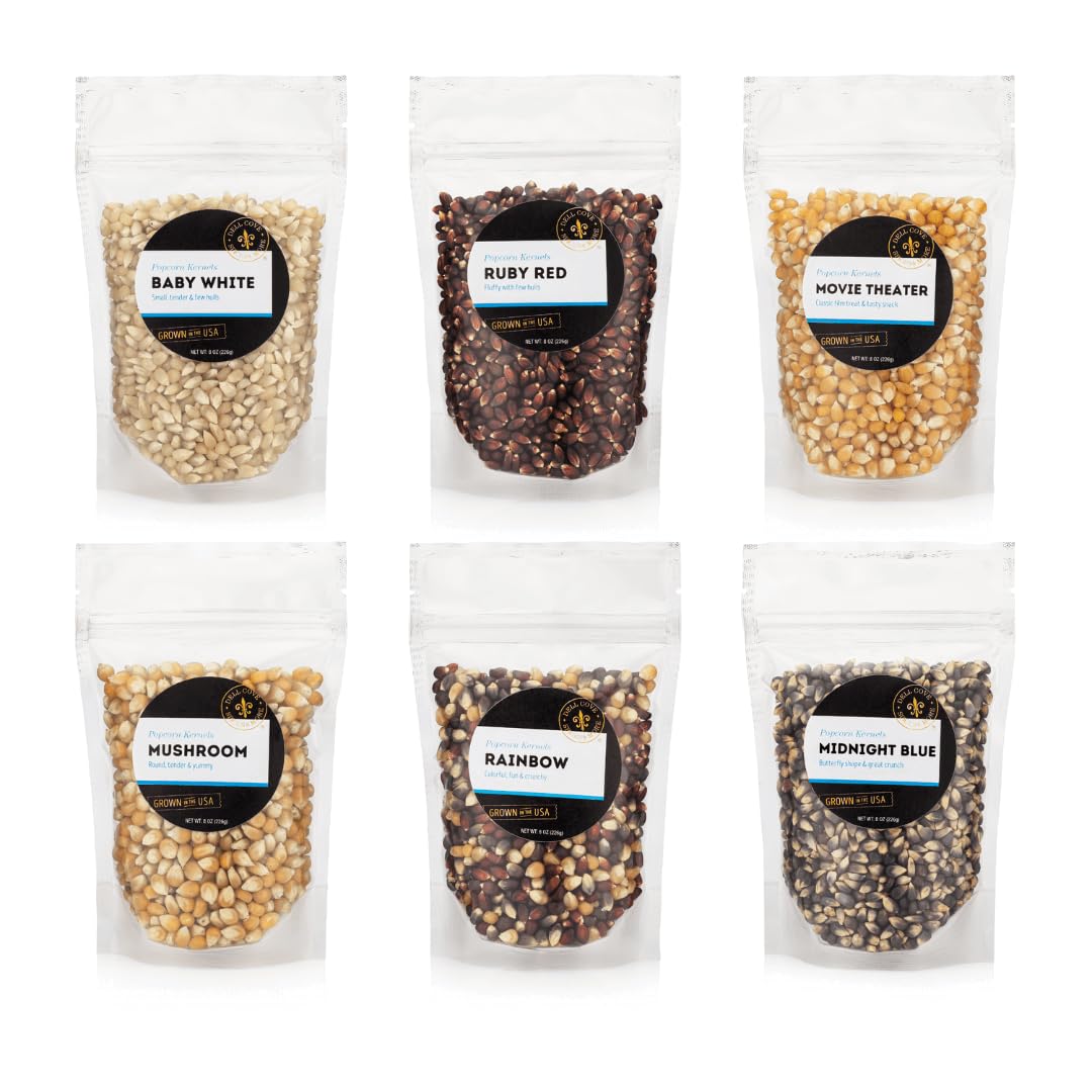 Personalized Gift for Movie Night | Gluten-Free Snack and Custom Set | Popcorn Kernels + Seasoning + Microwavable Popper and Black Box from Dell Cove