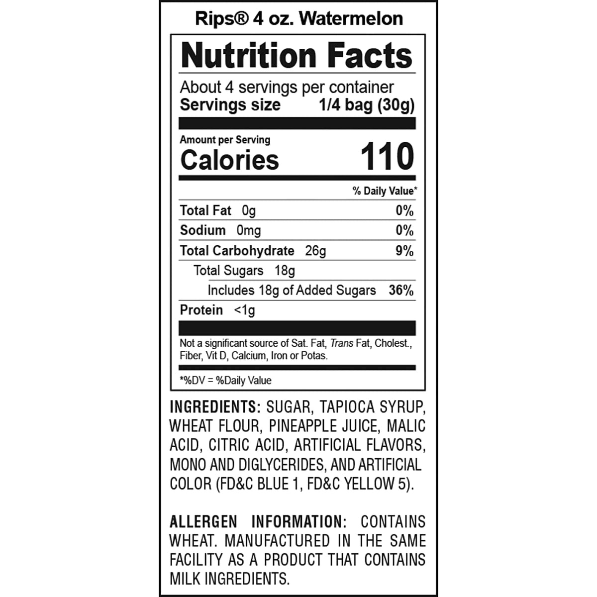 RIPS Watermelon Licorice, 4 oz Bags in a BlackTie Box (Pack of 6)