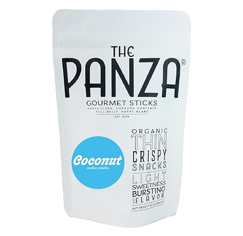 The Panza Coconut Gourmet Cookie Snack Thin & Crispy | Organic, Non-GMO, 100% Natural Ingredients | Signature Pouch 3.0 oz