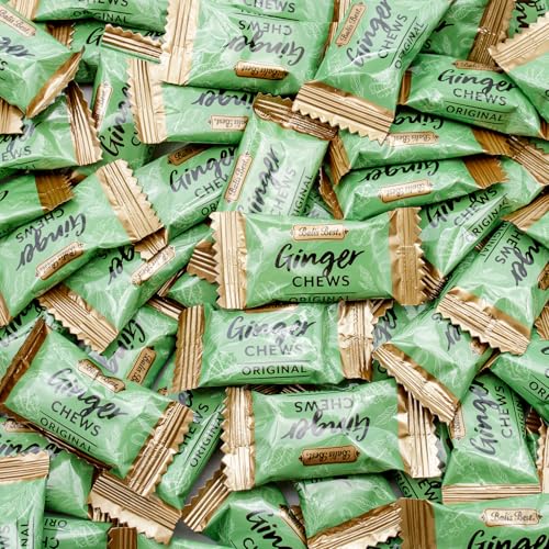 Ginger Candy Chews for Nausea Relief 1 lb - 100% Natural Original Flavor, Individually Wrapped, Bulk