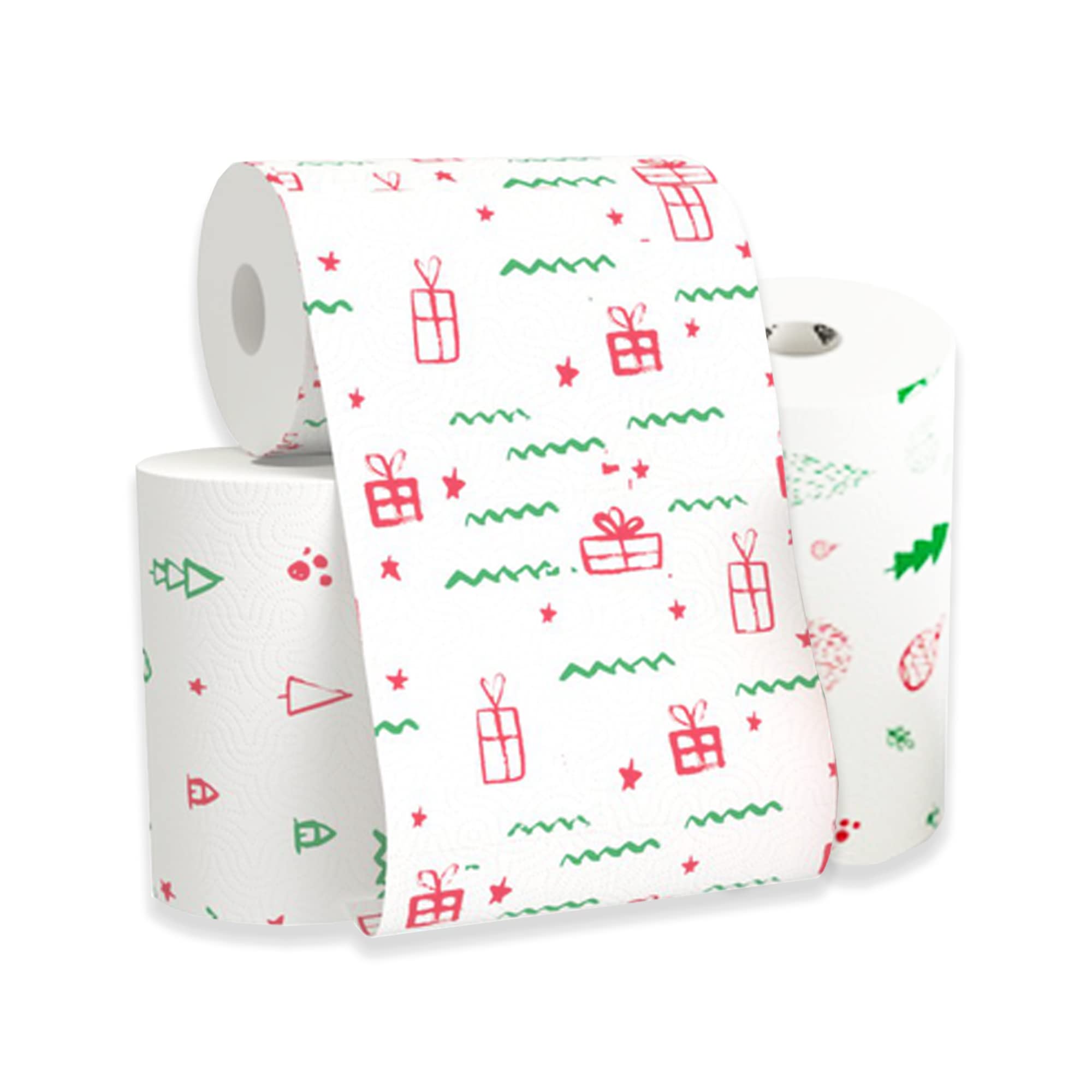 Renova Kitchen Paper Towel Jumbo Roll 2-ply 120 Sheets (Christmas, 3 Rolls)
