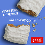 good! Snacks Blueberry Vegan Protein Bar, Soy & Gluten Free, Plant Based, Low Sugar, 15g Clean Protein, Natural Healthy Superfood Snack, Kosher