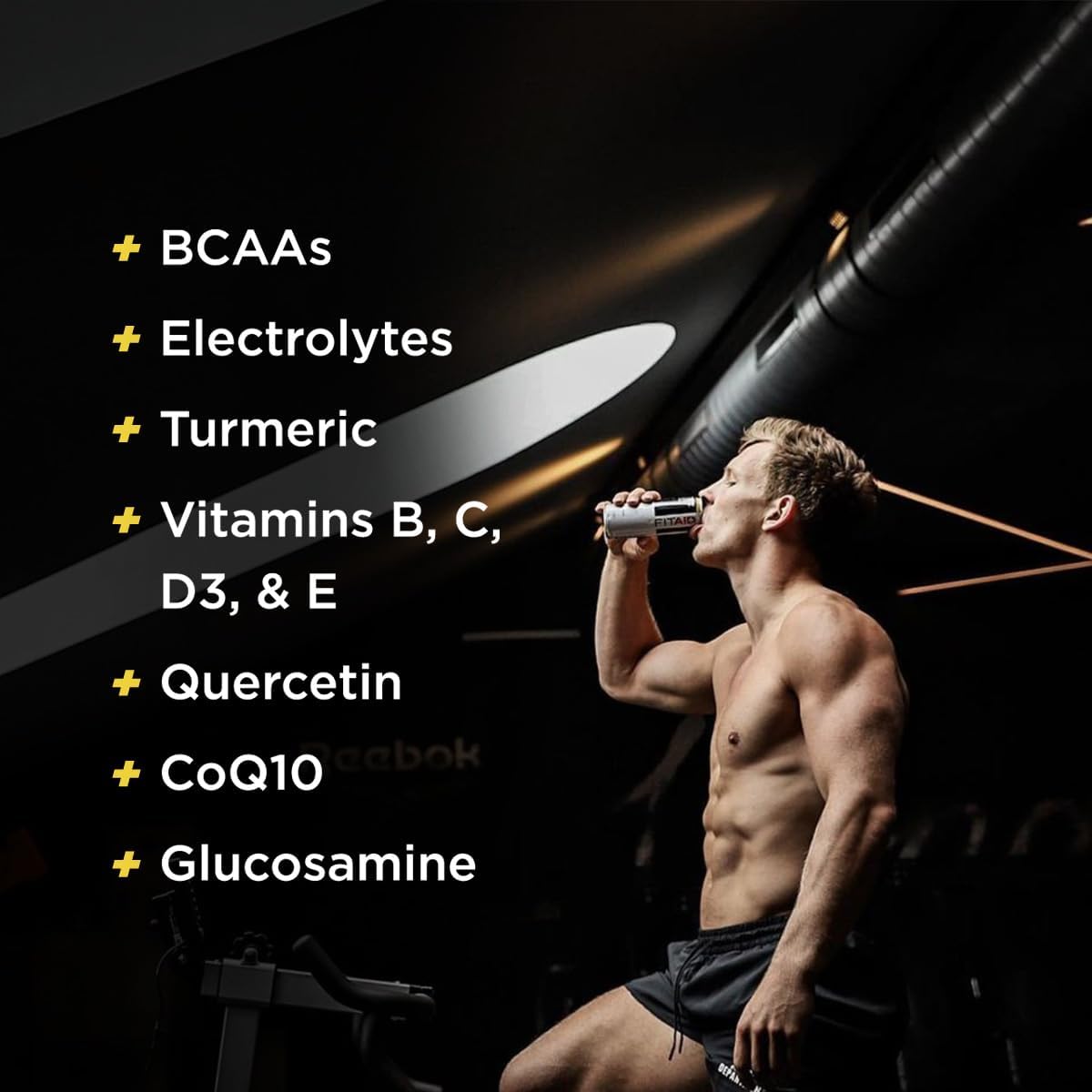 FITAID Recovery Blend, BCAAs, Vitamin B6, B12, Glucosamine, Electrolytes, 100% Clean, Paleo, B-Complex, Citrus Medley, No Sucralose, 12-oz. cans (Pack