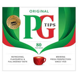PG Tips Black Tea Bags Non-Pyramid, 80 Count (Pack of 1)