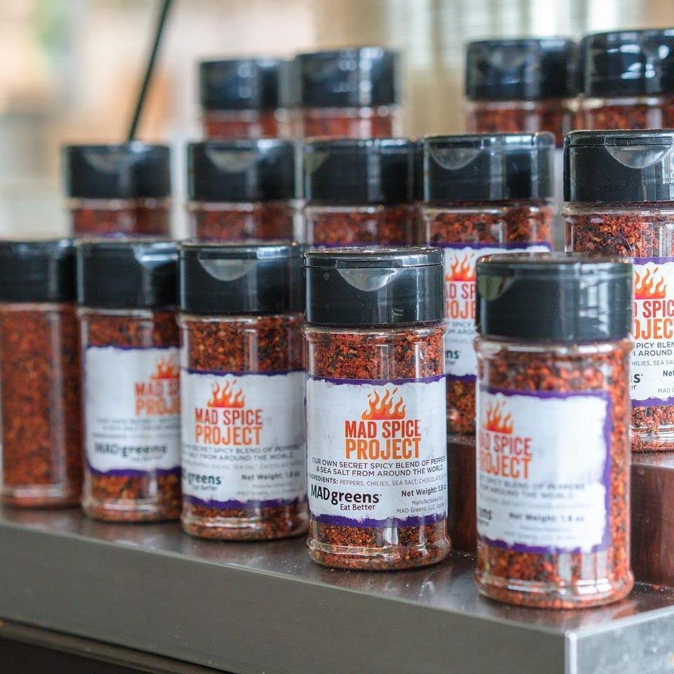 MAD Greens MAD Spice Salad Seasoning, Secret Spice Blend with Peppers, Chilies, Sea Salt, and Chocolate Extract, Blended in the USA, No Sugar Added, 2