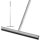 Eahwey Professional Heavy-Duty Floor Squeegee, 15" Wide Silicone Blade & 19"-59" Adjustable Pole, for Garage Floor, Driveway, Tile & Patio
