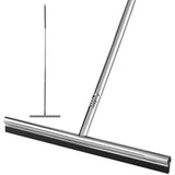 Eahwey Professional Heavy-Duty Floor Squeegee, 15" Wide Silicone Blade & 19"-59" Adjustable Pole, for Garage Floor, Driveway, Tile & Patio