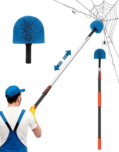 Cobweb Duster with Extension Pole, Dense Soft Bristles & Efficient Dust Removal, High Reach Cleaning 5-20FT Adjustable to 26FT, Indoor Outdoor