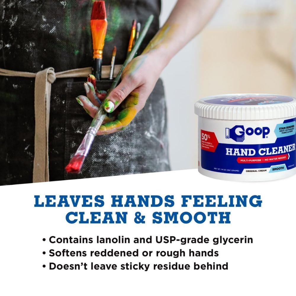GOOP Multi-Purpose Hand Cleaner- Waterless Hand Degreaser, Laundry Stain Remover - NonToxic and Biodegradable Cleaner Remove Dirt, Oil, Paint, Ink