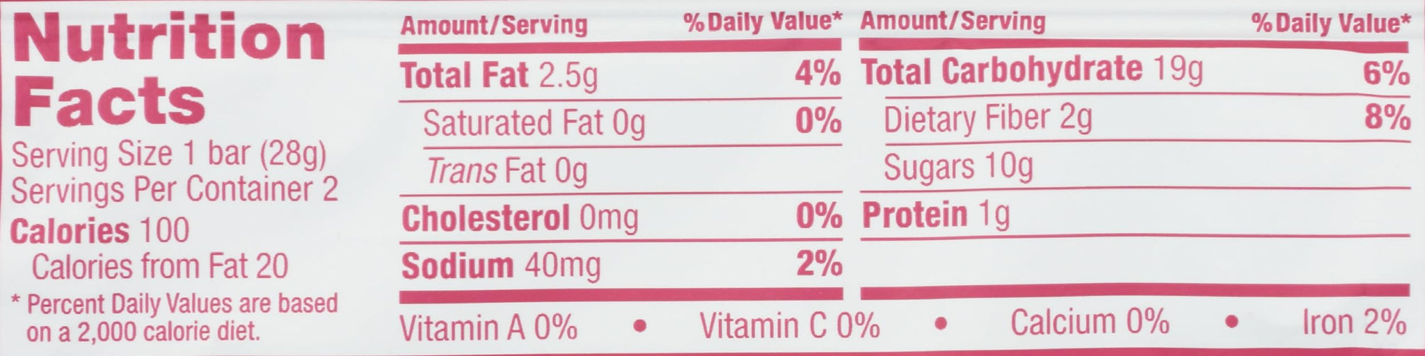 Natures Bakery Bar Fig whole wheat Raspberry, 2 oz