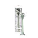 ezpz Bottle Brush (Sage) - Odor-Resistant Silicone Cleaning Tool with Long Sturdy Handle and Suction Base - Flexible Top for Tight Spaces - Gently