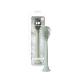 ezpz Bottle Brush (Sage) - Odor-Resistant Silicone Cleaning Tool with Long Sturdy Handle and Suction Base - Flexible Top for Tight Spaces - Gently