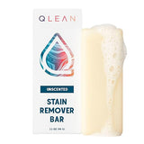 QLEAN Vegan Stain Remover Bar for Fabrics, Laundry Bar Soap for Clothes - Plant-Based, Travel-Friendly Stain Remover for Grease, Wine, Coffee, Grass