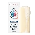QLEAN Vegan Stain Remover Bar for Fabrics, Laundry Bar Soap for Clothes - Plant-Based, Travel-Friendly Stain Remover for Grease, Wine, Coffee, Grass